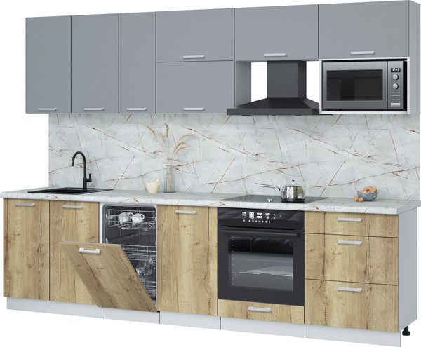 Кухонный гарнитур Интерлиния Мила Лайт 2.9-ПМ4  - фото