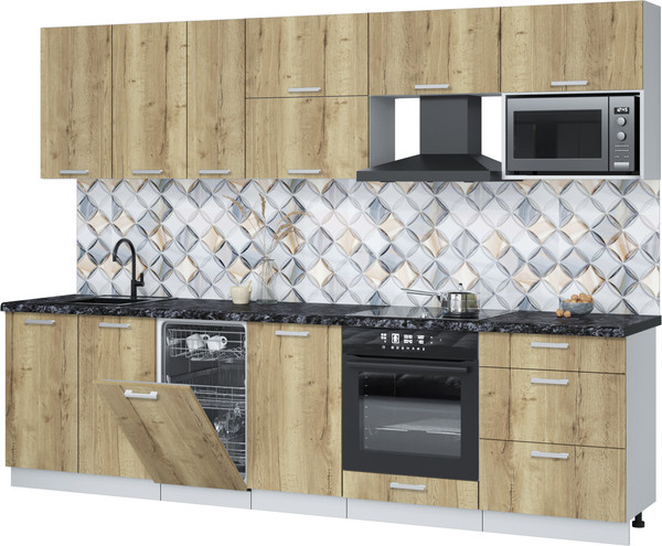 Кухонный гарнитур Интерлиния Мила Лайт 2.9-ПМ4  - фото