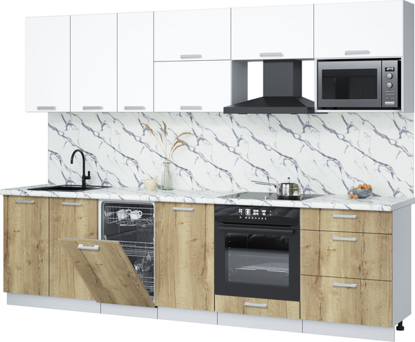 Кухонный гарнитур Интерлиния Мила Лайт 2.9-ПМ4  - фото
