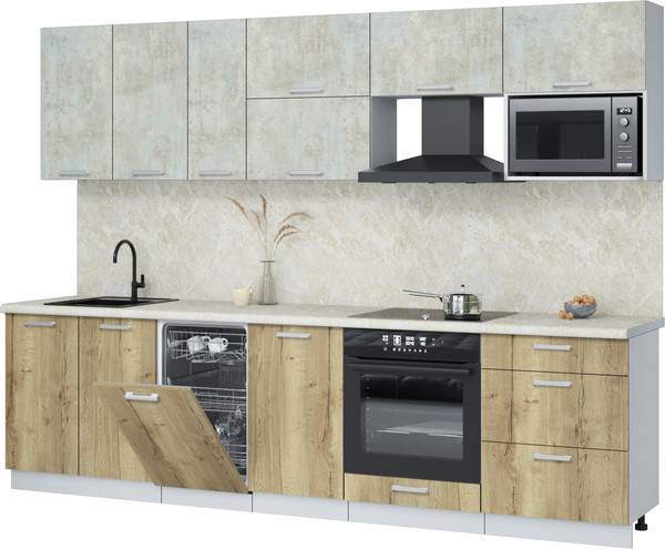 Кухонный гарнитур Интерлиния Мила Лайт 2.9-ПМ4  - фото