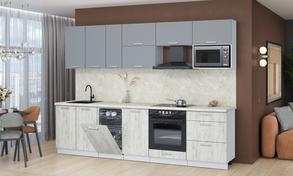 Кухонный гарнитур Интерлиния Мила Лайт 2.9-ПМ4 