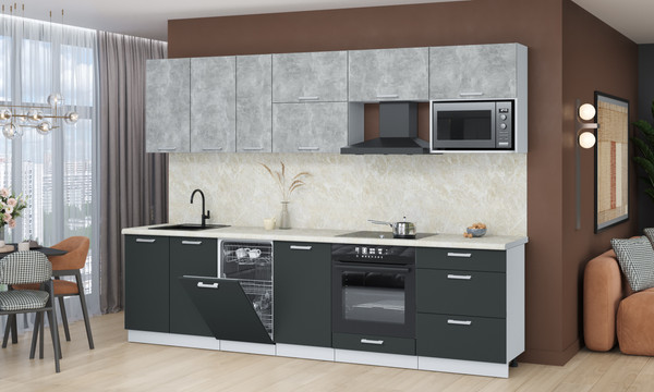 Кухонный гарнитур Интерлиния Мила Лайт 2.9-ПМ4 