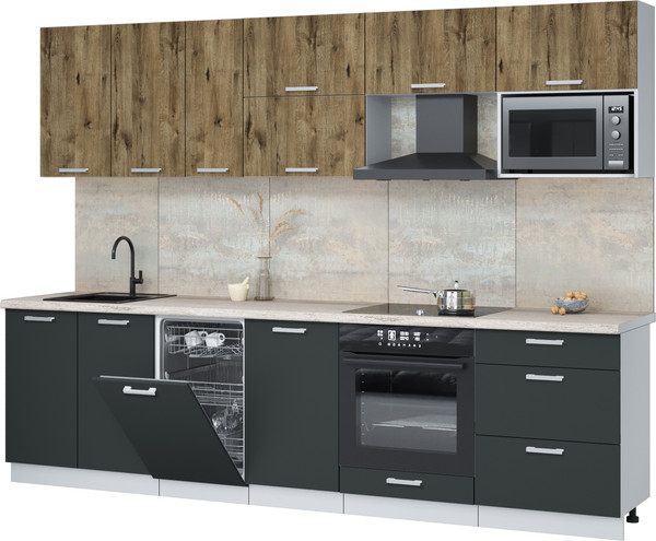 Кухонный гарнитур Интерлиния Мила Лайт 2.9-ПМ4  - фото