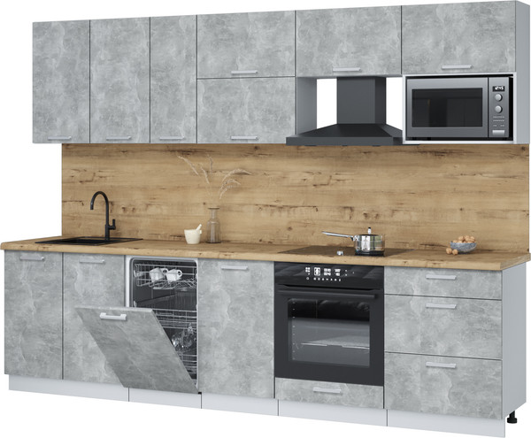 Кухонный гарнитур Интерлиния Мила Лайт 2.9-ПМ4  - фото