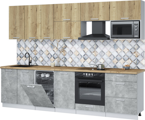 Кухонный гарнитур Интерлиния Мила Лайт 2.9-ПМ4  - фото