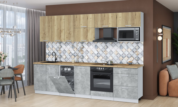 Кухонный гарнитур Интерлиния Мила Лайт 2.9-ПМ4 