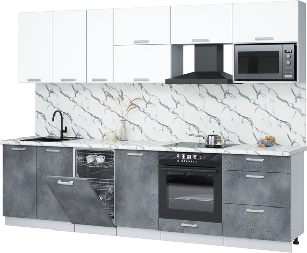 Кухонный гарнитур Интерлиния Мила Лайт 2.9-ПМ4  - фото