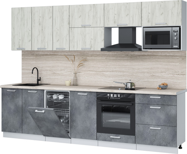 Кухонный гарнитур Интерлиния Мила Лайт 2.9-ПМ4  - фото