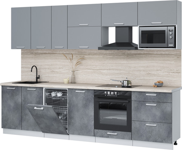 Кухонный гарнитур Интерлиния Мила Лайт 2.9-ПМ4  - фото