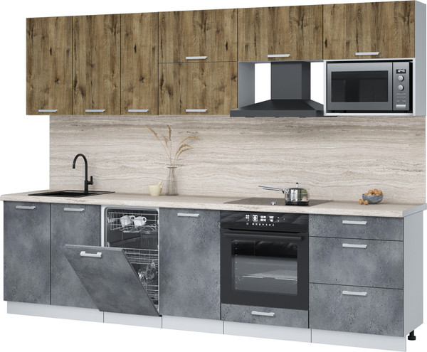 Кухонный гарнитур Интерлиния Мила Лайт 2.9-ПМ4  - фото