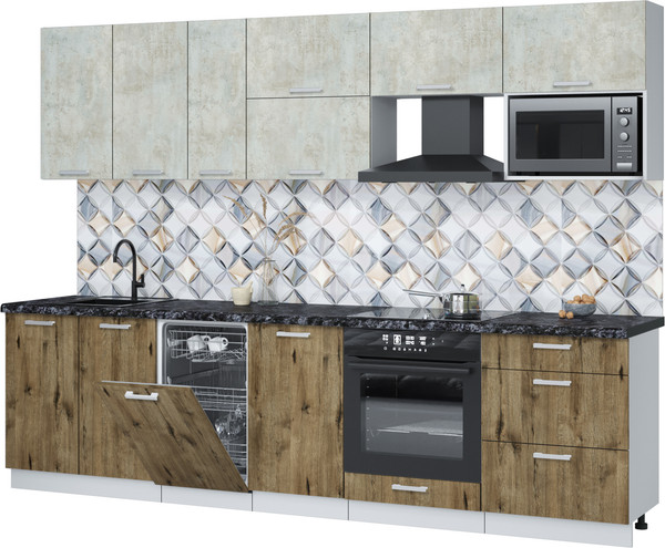 Кухонный гарнитур Интерлиния Мила Лайт 2.9-ПМ4  - фото