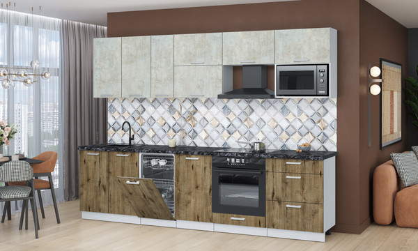 Кухонный гарнитур Интерлиния Мила Лайт 2.9-ПМ4 