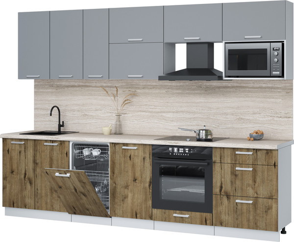 Кухонный гарнитур Интерлиния Мила Лайт 2.9-ПМ4  - фото