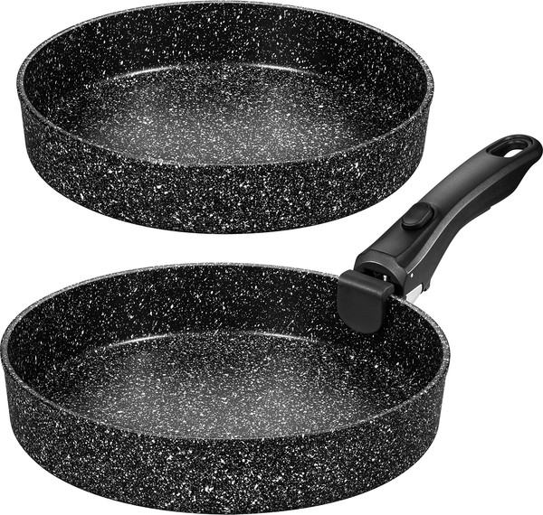 Набор сковородок Elan Gallery Гармония Вкуса Черный Мрамор / 121203 - фото