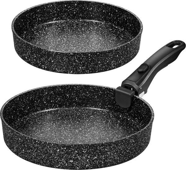 Набор сковородок Elan Gallery Гармония Вкуса Черный Мрамор / 121204 - фото