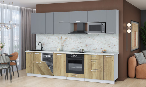 Кухонный гарнитур Интерлиния Мила Лайт 3.0-ПМ4 