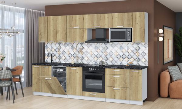 Кухонный гарнитур Интерлиния Мила Лайт 3.0-ПМ4 