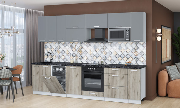 Кухонный гарнитур Интерлиния Мила Лайт 3.0-ПМ4 