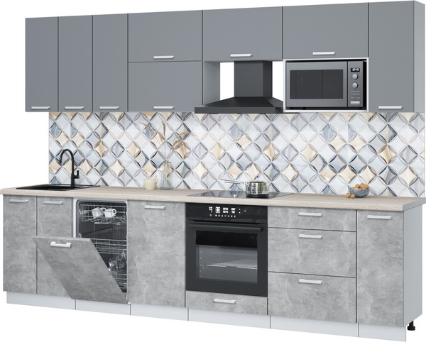 Кухонный гарнитур Интерлиния Мила Лайт 3.0-ПМ4  - фото