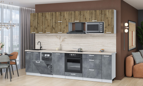 Кухонный гарнитур Интерлиния Мила Лайт 3.0-ПМ4 