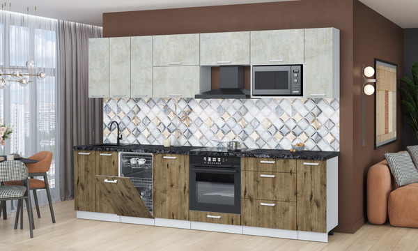 Кухонный гарнитур Интерлиния Мила Лайт 3.0-ПМ4 