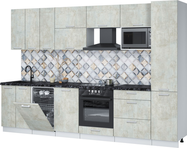 Кухонный гарнитур Интерлиния Мила Лайт 3.1-ПМ4  - фото