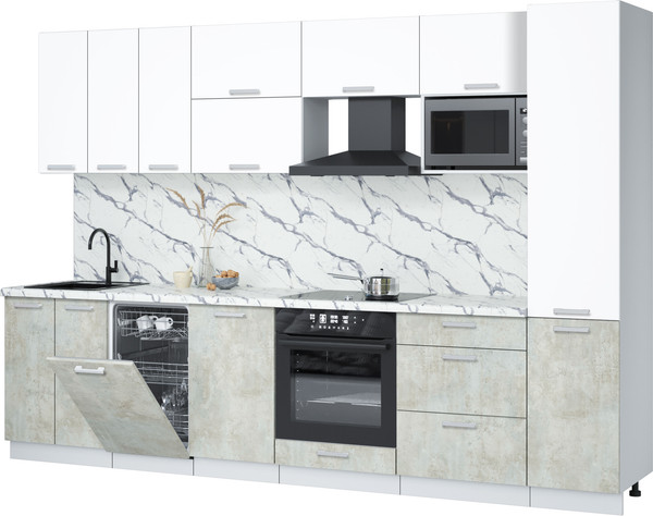 Кухонный гарнитур Интерлиния Мила Лайт 3.1-ПМ4  - фото