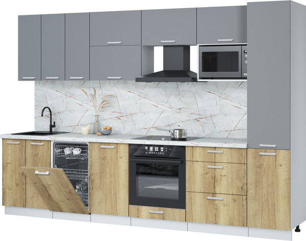 Кухонный гарнитур Интерлиния Мила Лайт 3.1-ПМ4  - фото