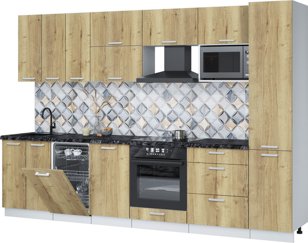 Кухонный гарнитур Интерлиния Мила Лайт 3.1-ПМ4  - фото