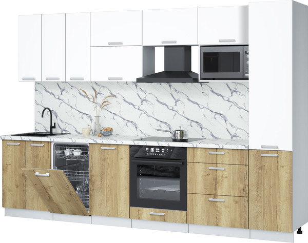 Кухонный гарнитур Интерлиния Мила Лайт 3.1-ПМ4  - фото