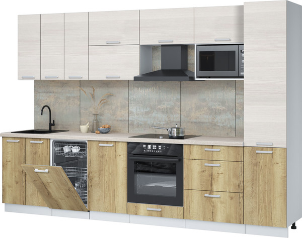 Кухонный гарнитур Интерлиния Мила Лайт 3.1-ПМ4  - фото