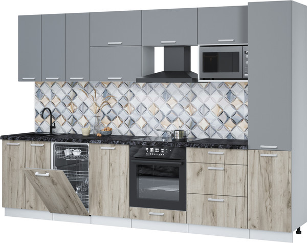 Кухонный гарнитур Интерлиния Мила Лайт 3.1-ПМ4  - фото