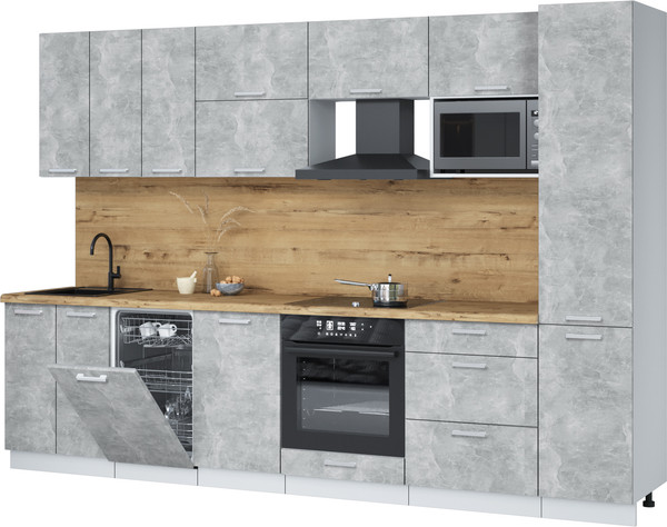 Кухонный гарнитур Интерлиния Мила Лайт 3.1-ПМ4  - фото