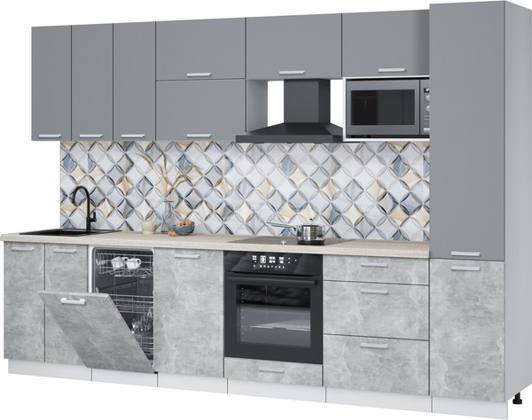 Кухонный гарнитур Интерлиния Мила Лайт 3.1-ПМ4  - фото