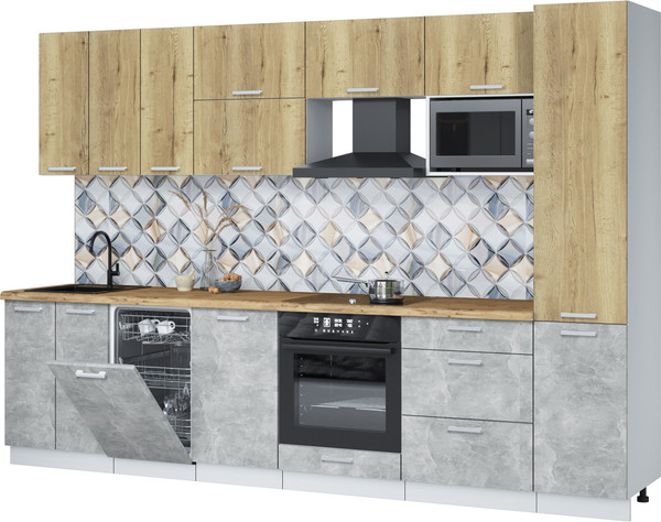 Кухонный гарнитур Интерлиния Мила Лайт 3.1-ПМ4  - фото