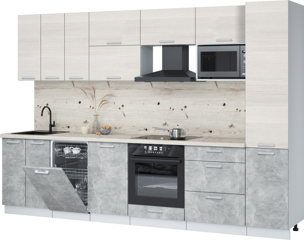 Кухонный гарнитур Интерлиния Мила Лайт 3.1-ПМ4  - фото