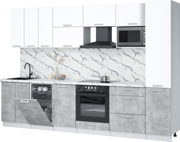 Кухонный гарнитур Интерлиния Мила Лайт 3.1-ПМ4  - фото