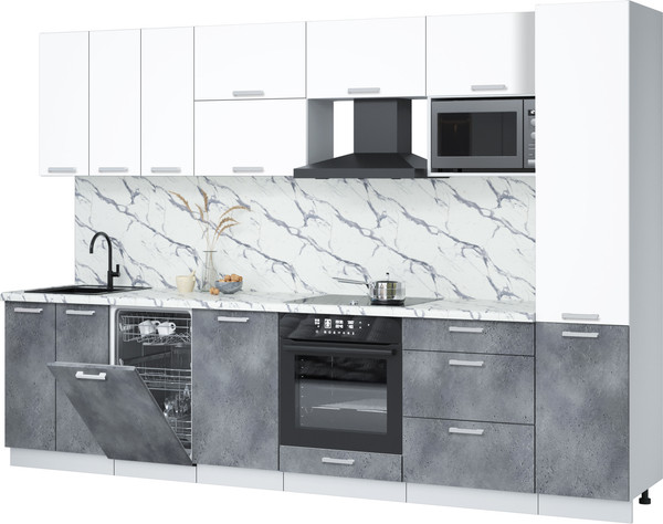 Кухонный гарнитур Интерлиния Мила Лайт 3.1-ПМ4  - фото