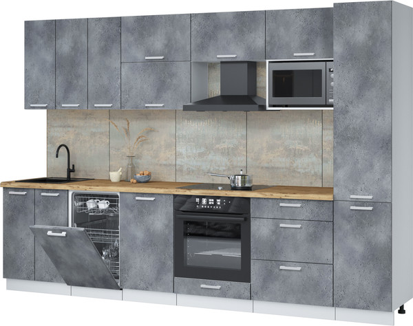 Кухонный гарнитур Интерлиния Мила Лайт 3.1-ПМ4  - фото