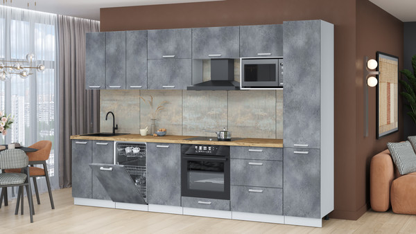 Кухонный гарнитур Интерлиния Мила Лайт 3.1-ПМ4 