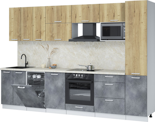 Кухонный гарнитур Интерлиния Мила Лайт 3.1-ПМ4  - фото