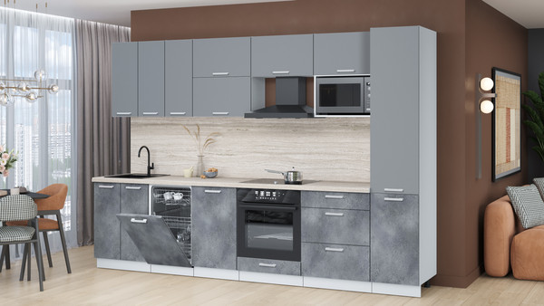 Кухонный гарнитур Интерлиния Мила Лайт 3.1-ПМ4 