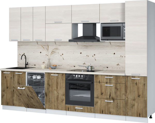 Кухонный гарнитур Интерлиния Мила Лайт 3.1-ПМ4  - фото