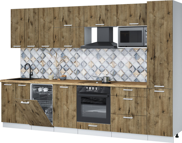 Кухонный гарнитур Интерлиния Мила Лайт 3.1-ПМ4  - фото