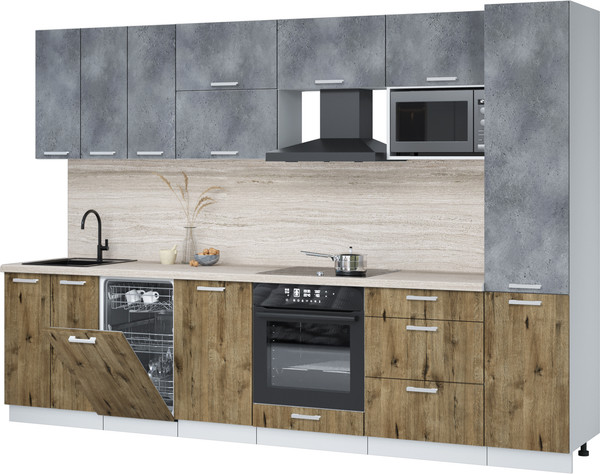 Кухонный гарнитур Интерлиния Мила Лайт 3.1-ПМ4  - фото