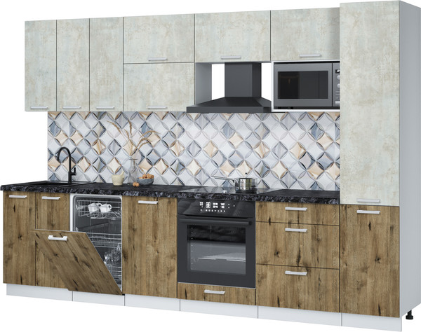 Кухонный гарнитур Интерлиния Мила Лайт 3.1-ПМ4  - фото