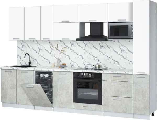 Кухонный гарнитур Интерлиния Мила Лайт 3.2-ПМ4  - фото