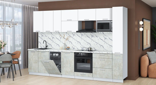 Кухонный гарнитур Интерлиния Мила Лайт 3.2-ПМ4 