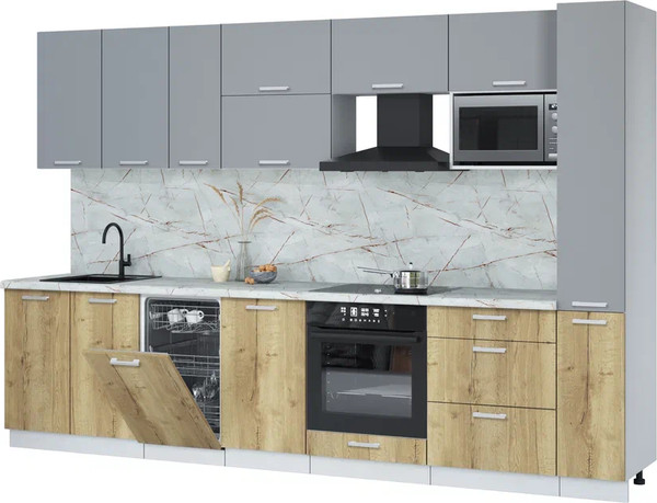 Кухонный гарнитур Интерлиния Мила Лайт 3.2-ПМ4  - фото