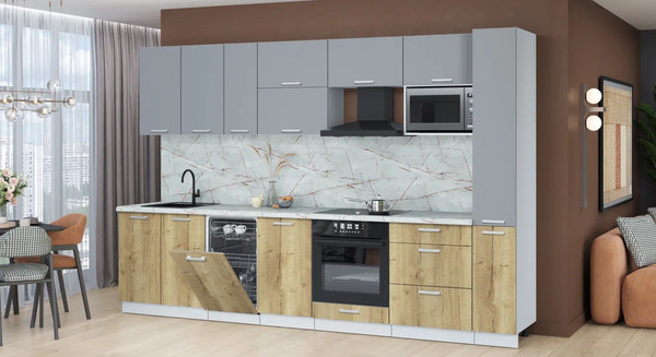 Кухонный гарнитур Интерлиния Мила Лайт 3.2-ПМ4 